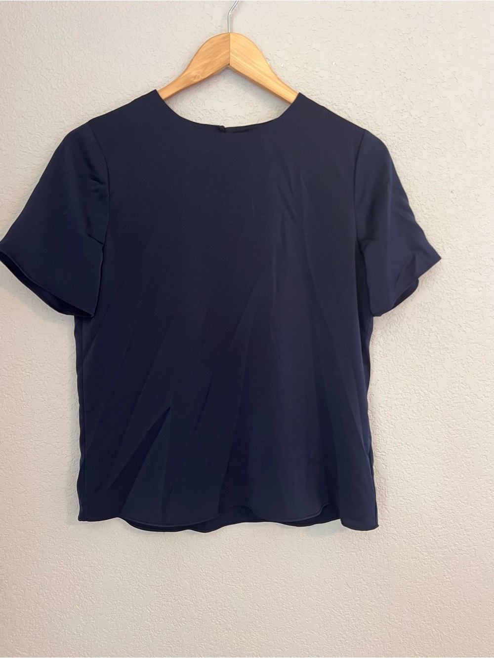 Banana Republic Navy Short Sleeve Crewneck Blouse